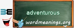 WordMeaning blackboard for adventurous